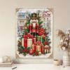 Nutcracker Christmas Tree Pearl Painting with Frame 3D Sparkling Canvas Art Relaxing Craft for Bedroom Wall Decor Gift Decorations