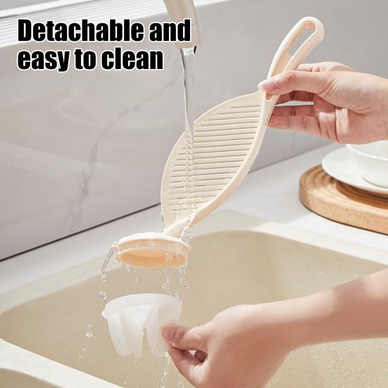 Rice Washing Stick Tool Rice Sieve Spoon Multi-Purpose Stirring Rice Washer with Strainer Anti-slip Rice Washing Tool for Kitchen