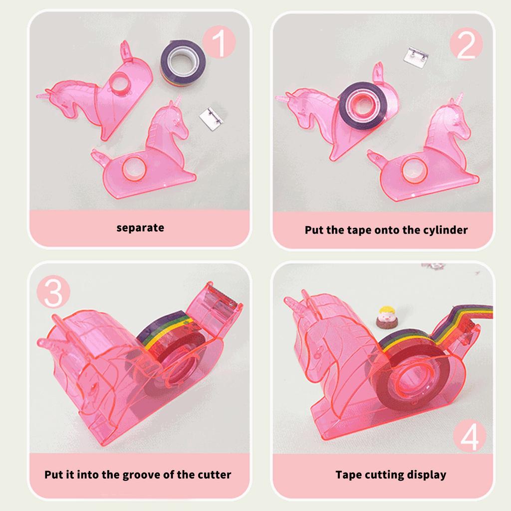 Flamingo Tape Dispenser Practical Tape Cutter Craft Scrapbooking Tool Desktop Tape Holder Easy to Use Desk Accessories
