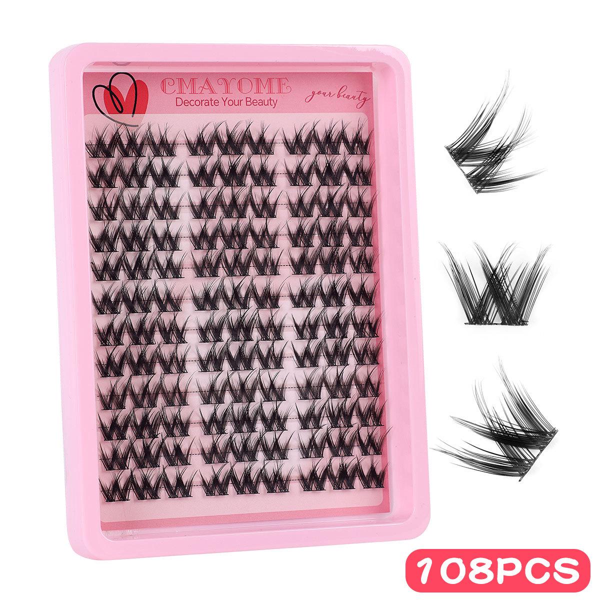 European & American Style DIY 120 Cluster C Curl Faux Eyelash Extensions - Japanese & Korean Natural Dense Individual Lashes