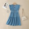 ZANZEA Women Elegant V-Neck Casual Ruffles Short Sleeve Summer Dress