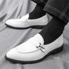 Fashion New Men's White Patent Leather Casual Shoes Luxury Designer Male Formal Wedding Dress Monk Strap Loafers Homecoming Footwear