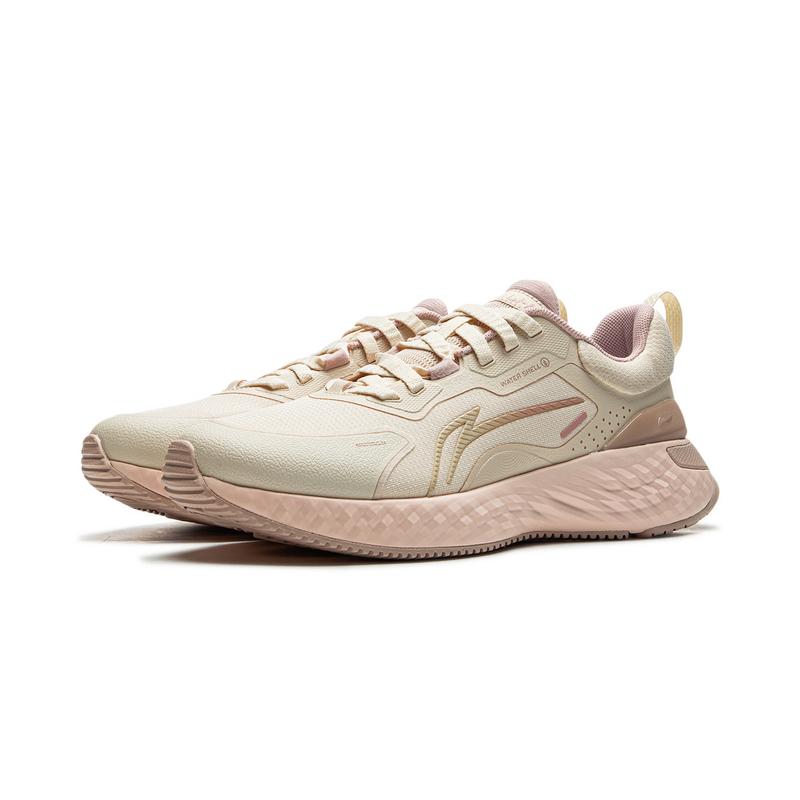 Li Ning Protective Cloud Simple Versatile Shock Absorbing Non-Slip Wear-Resistant Low-Top Casual Running Shoes Women Sneaker Pink AGLU244-2