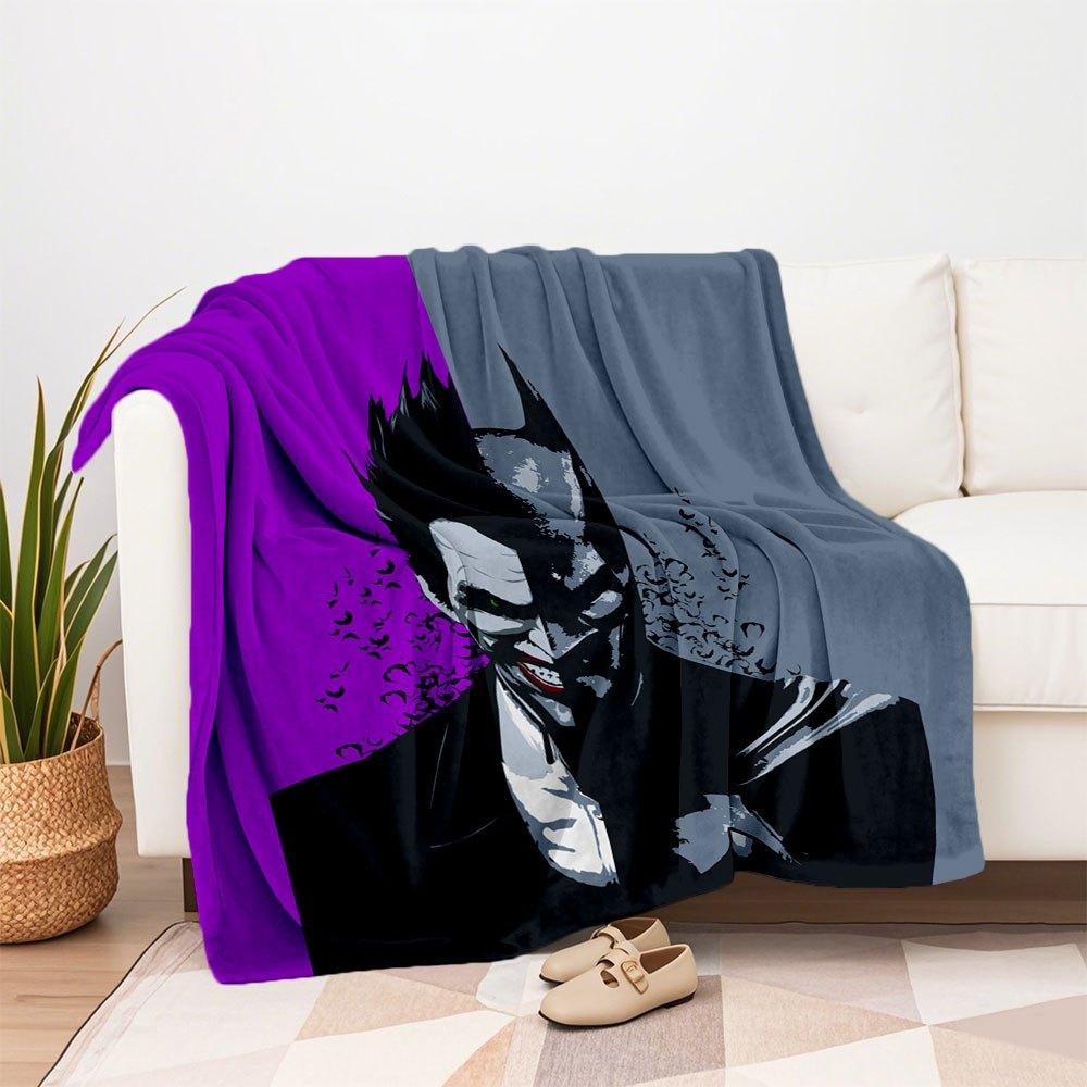 Batman vs Joker: The Ultimate Villain Face off T ShirtBlanket Flannel Throw Blanket for Sofa, Bed, Travel, Camping, Office, Couch, Chair