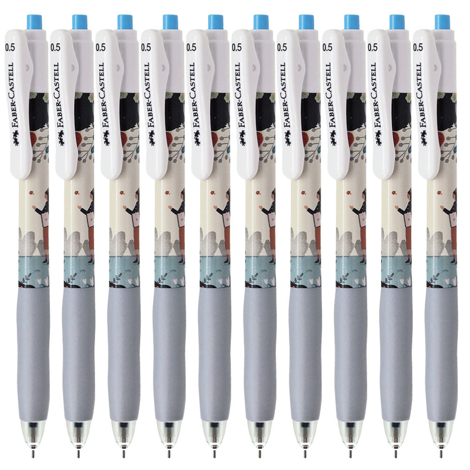 

Faber-Castell Artegel Gel Ink Ballpoint Pen, 0.5mm, Painter (White Body), Blue, Pack of 10, 27111017