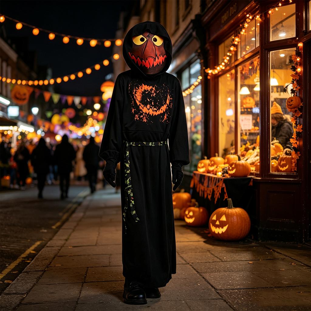 Kids Halloween Costume Cape Pumpkin Party Cape