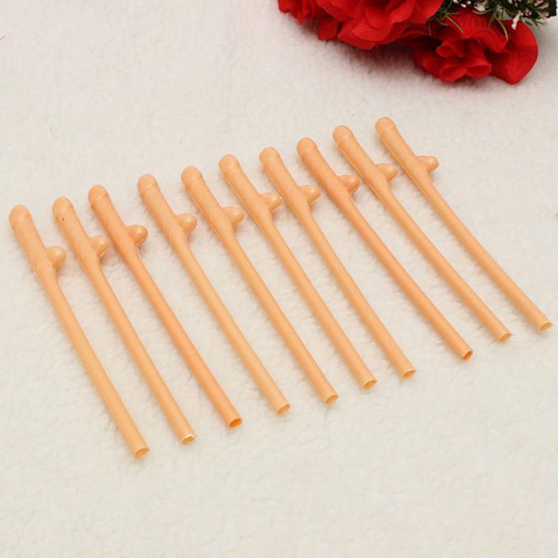 10pcs Plastic Willy Straws Hen Night Party Girls Night Out Bachelorette Bridal