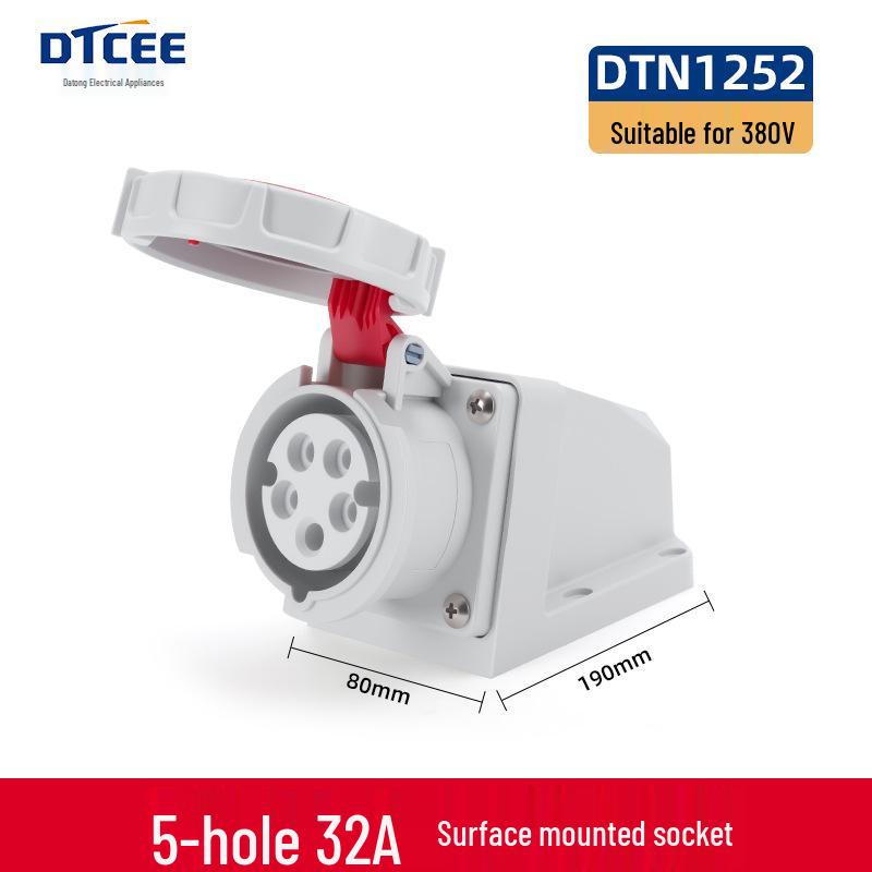 IP67 Waterproof Aviation Connector, 3-4-5 Core, 16/32A, Three-Phase Four-Wire, Non-Explosion-Proof