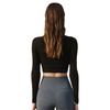 2024 Spring Women's Crisscross Yoga Top - Sexy Long Sleeve Solid Color Fitness T-Shirt