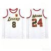 New Basketball Jersey No.8&24  Summer Men's Sleeveless T-shirt Breathable Men's T-shirt and Tank Tops Quick-dry Clothes for Man