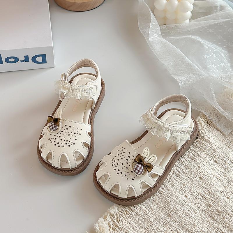 

Girls Toddler and Little Kids Closed-Toe Sandals2026Summer new cute little girl s solid color hollow-out bunny sandals 22Inner Length14.7cm бежевый