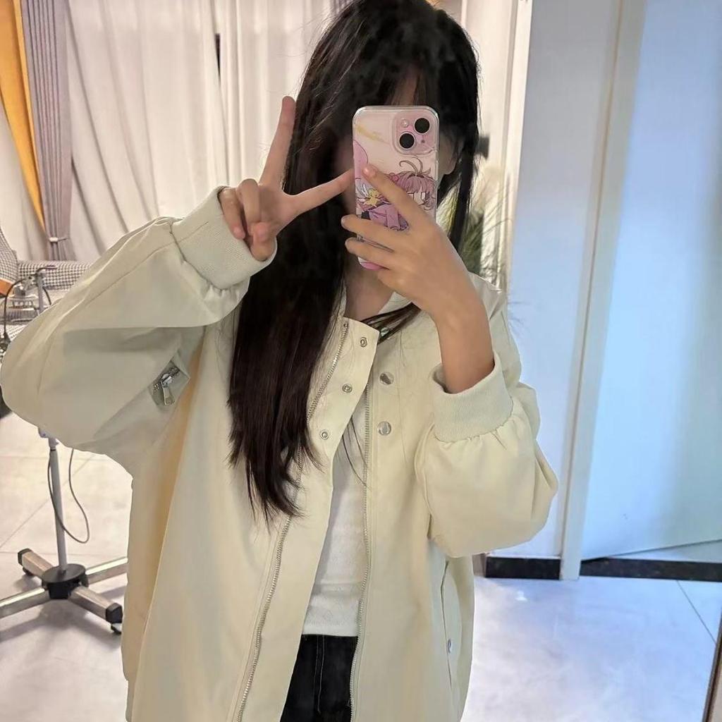 2025 Wiosna/Jesień Amerykańska Retro Studencka Kurtka Baseballowa - Casualowa, Wszechstronna i o Luźnym Kroju