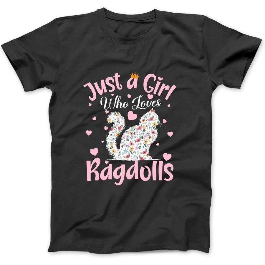 

Just A Girl Who Loves Ragdolls Women Girl Floral Ragdoll Cat Long Sleeve, T-Shirt, Sweatshirt, Hoodie for Men Women Kids Made in Canada Black XXXXXL різнокольоровий