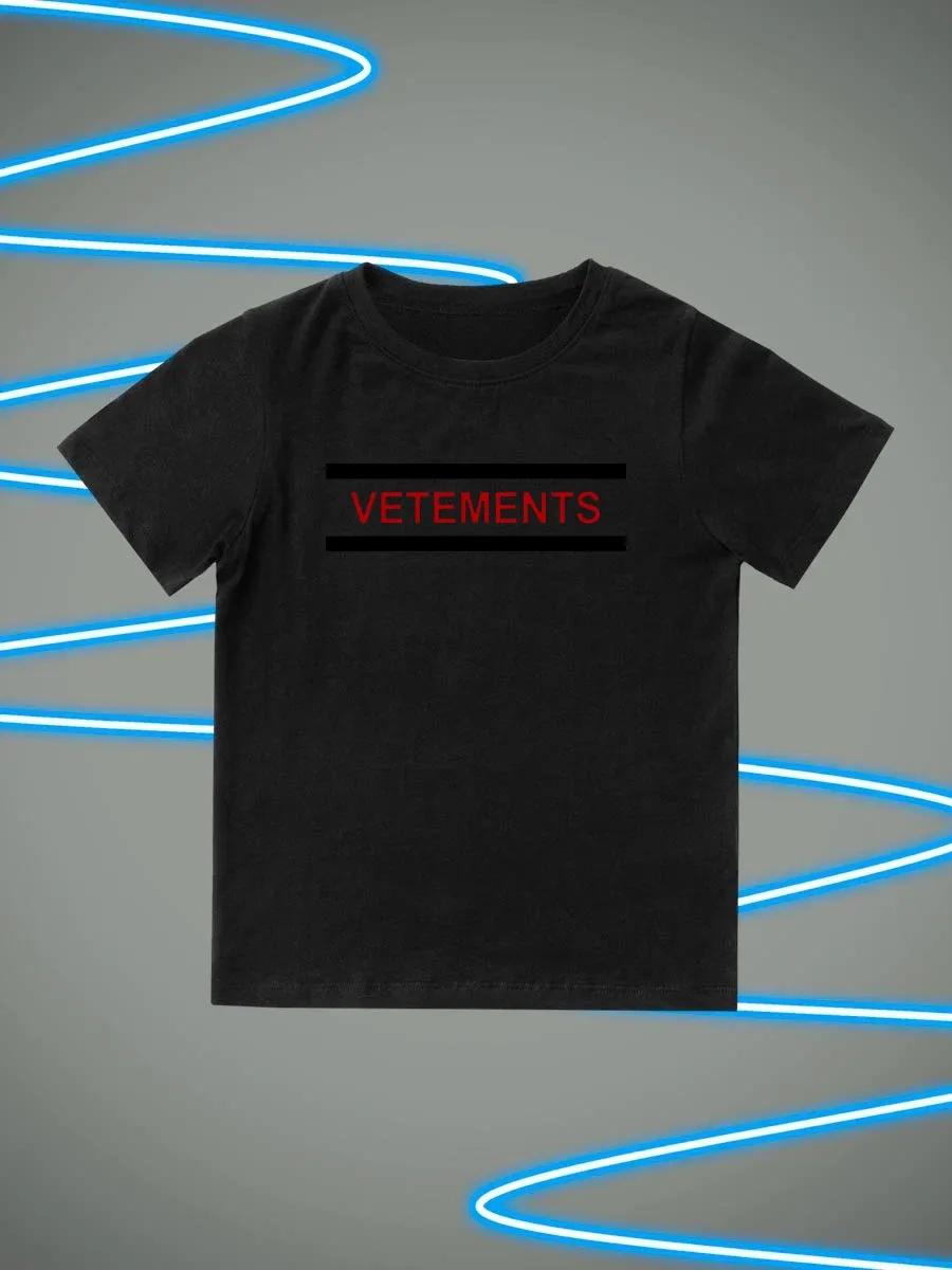 Round Neck Printed Pattern Pullover Short Sleeve Kids Tops Vetements 130