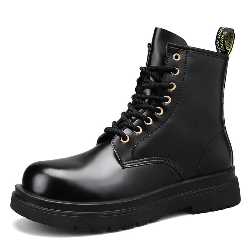 Martin Boots Locomotive Boots Men s Hole Open Edge Bead Hard Leather Short Boots British Men s Martin Boots 39