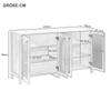 Sideboard with 4 Rattan Doors, Modern Buffet Cabinet Multipurpose Cabinet with Ample Storage Space, Adjustable Shelf, Side Cabinet for Living Room/dining Room