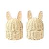 Portable Handwoven Basket with Rabbits Ears for Easy Movement Ideal for Kids Room Decoration and Storage Needs