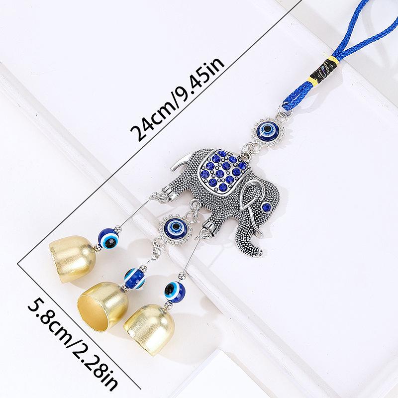 1pc Turkish Blue Evil Eye with Lucky Elephant Amulet Home Office Hanging Ornament for Protection and Bless
