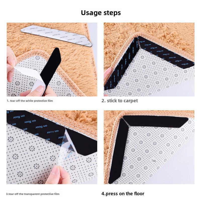 Autocollants antidérapants réutilisables pour tapis – Tapis adhésifs double face lavables et sans traces