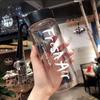 600ML Water Bottle Portable Sport Frosted Plastic Water Cup Leak-proof Juice Drinkware Couples Student Mug Transparent Kettle