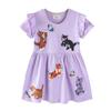 European-American Summer Children's Embroidered Cat Princess Dress, Short Sleeve