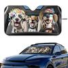 Lustiger Dalmatiner Hund Auto Sonnenschutz Windschutzscheibe Faltbar Dreischichtige Isolierung Sonnenschutz Mit Saugnapf Blockiert UV-Strahlen Sonne