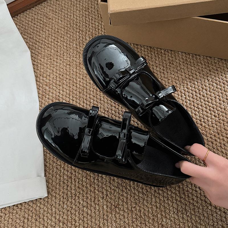 Fashion Spring New Single Shoes Women Fashion Round Head Deep Mouth Butterfly Knot Soft Sole Waterproof Non-slip Low-top Shoes