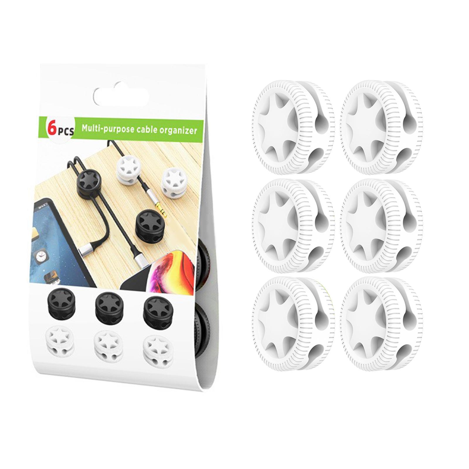 

6 шт. Органайзеры для шнуров зарядки Портативный держатель для шнура зарядного устройства Устройство для намотки кабеля Управление кабелями Гибкий USB-кабель