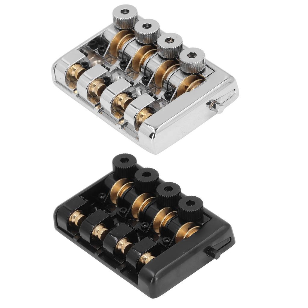 4 String Headless Electric Bass Bridge Zinc Alloy Brass Bridge Replacement with String Lock