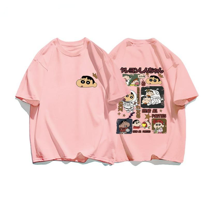 

Летняя женская одежда 2025 года Уличная одежда Принт Мультяшная футболка Топы с коротким рукавом Мужская и женская одежда Футболки 100% хлопок 4XL