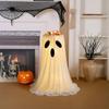 Halloween Glowing Ghost Candy Holder Bowl Ghost Treat Buckets Trick Or Treat Kids Gift Packaging Door Porch Ornaments Decor
