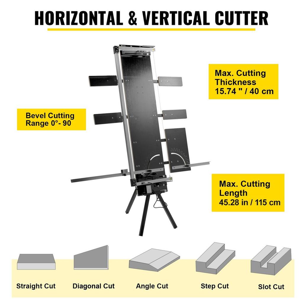 Styrofoam Cutting Machine 42cm Max. Cut Thickness Foam Cutter 127cm Max. Length Hot Wire Foam Cutter 0-90° Styrofoam Cutter Six Heating Wires W/ Stand