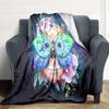 1pc Skull Butterfly Lightweight Flannel Blanket, Comfortable and Warm Blanket, for Office and Camping Sofa Bed, Livingroom091