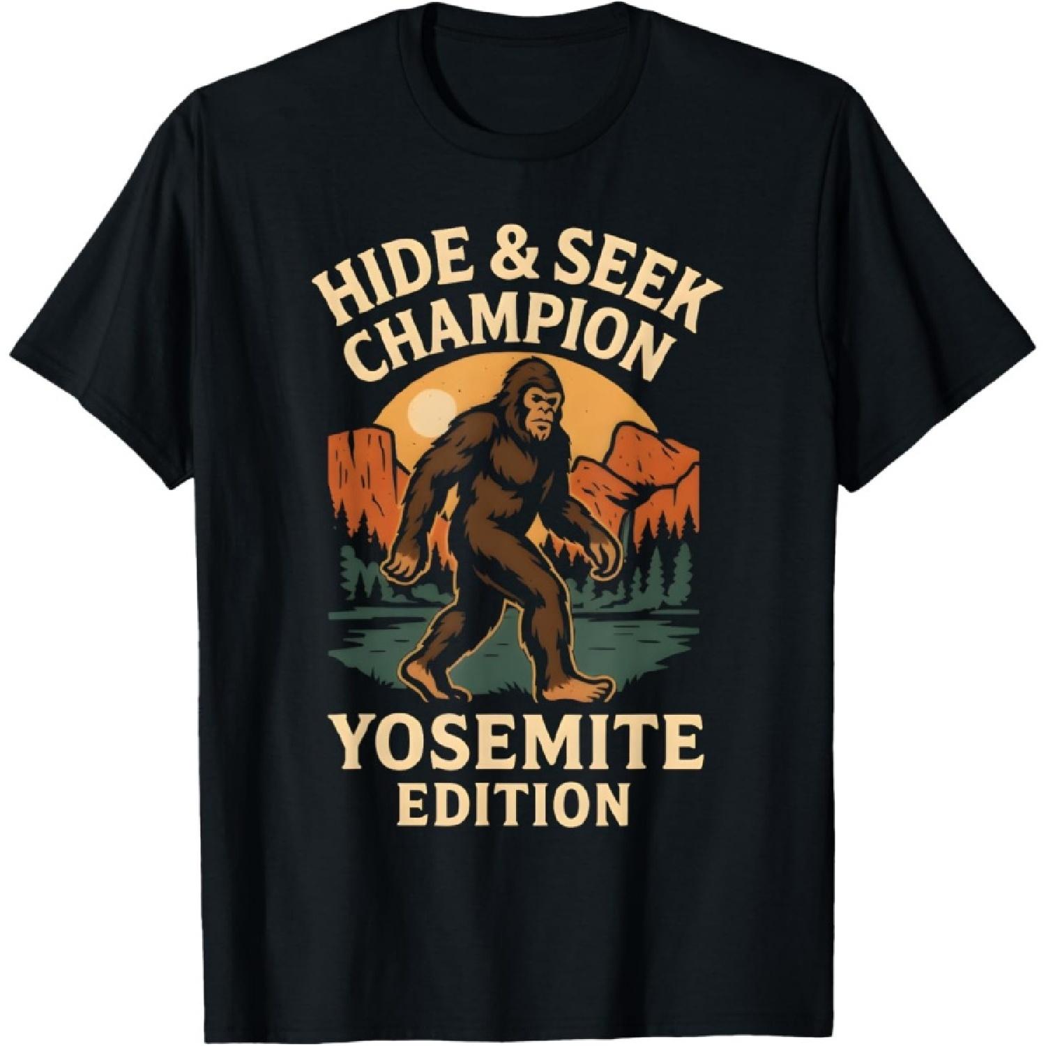 National Park Yosemite and Bigfoot Sasquatch T-Shirt S