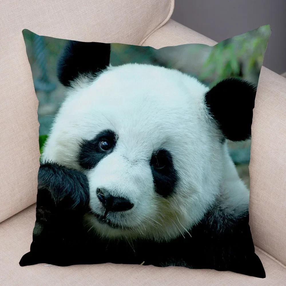 Cute Wild Animal Print Sofa Family Bedroom Living Room Car Pillowcase Cute Panda Pillowcase Decoration