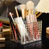 Dressing Table Storage Case Transparent Acrylic Makeup Brush Organizer Multi-Compartment Bin Modern Vanity Bin Style Cosmetic Display for Lip Gloss