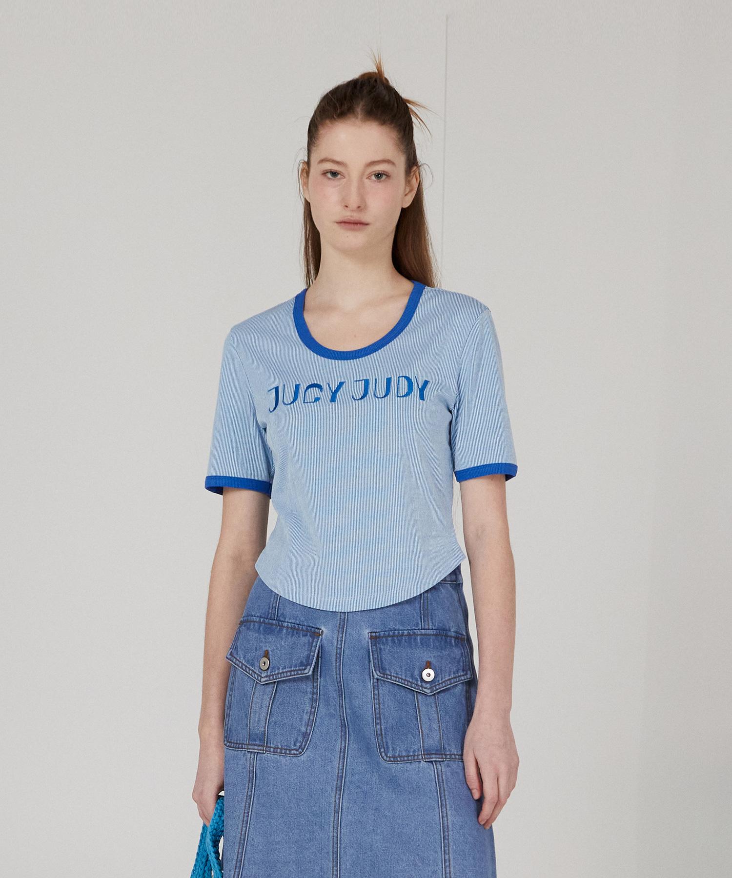 Jucy Judy J Color Block Binding Ribbed T-Shirt Jyts321K Bl/085