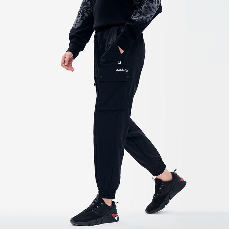 Fila Athletics Side Pocket Woven Cargo Tapered Pants Women Pants Deep-Black A11W211802FBK