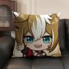 Gorou Cute Genshin Impact Cushion Cover Natural Linen Organic Fabric Double-Sided Printing Sofa Home Decor Gift Pillow Case