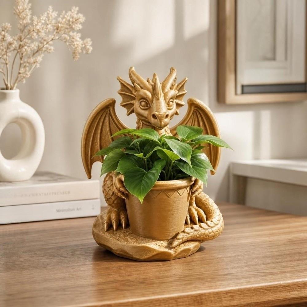 3D Printed Succulent Plant Flowerpot Gothic Style Desktop Ornaments Dragon Planter Pot  Table