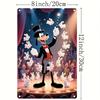 2D Flat - 1pc Disney Metal Wall Art - 8x12 Inch Colorful Iron Decor with Goofy and White Rabbits, Durable Surface, 2D Flat Desig