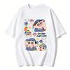 Crayon Shinchan Cute Cartoon T Shirt Unisex Women Kids Family Matching Tee Summer Casual Short Sleeve Cotton Top Fashion Streetwear