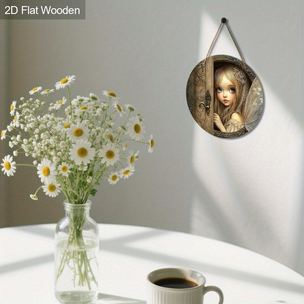 Rustic Fairy Wooden Sign - Charming Decorative Plaque with Peeking Fairy Design - Ideal Gift for Home, Garden Decor