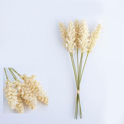 6 pièces Lavande Artificielle Florale Faux Bouquets de Plantes de Lavande pour Décoration de Maison de Ferme Blanc