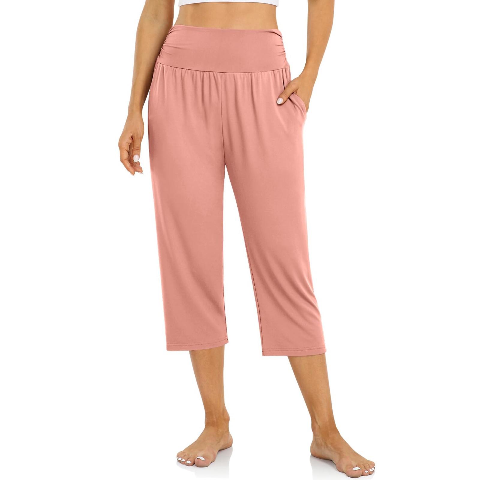 

Женские брюки летние свободные брюки удобные тренировочные брюки с карманами S красный