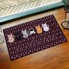 Tappetino con Disegno di Gatto Cartone Animato Antiscivolo Facile da Pulire Resistente alle Pieghe Zerbino Ingresso Esterno Pavimento Decorativo Tappeto Lavabile