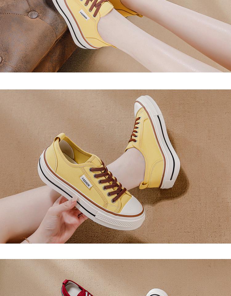 2026 Koreanischer Stil Damen Low-Top Canvas Schuhe - Einfarbige, Leichte, Flache Sohle, Trendige Laufschuhe für die Freizeit