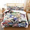 3D Anime Fairy Tail Bedding Set Bed Three-piece Set Duvet Cover Single Double Bed Queen Size Duvet Cover Set Adult Boys Bedroo