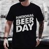 International Beer DAY Graphic T Shirt for Men Summer Short Sleeve Tees Male Drinking Party Oversized Y2k Clothes Streetwear