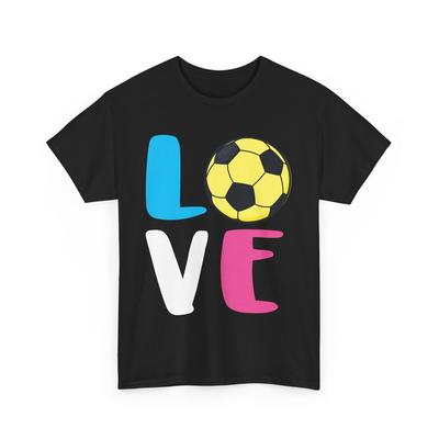 Meilė futbolui marškinėliai, Futbolininko sporto mėgėjų moterims vyrams mieli marškinėliai
